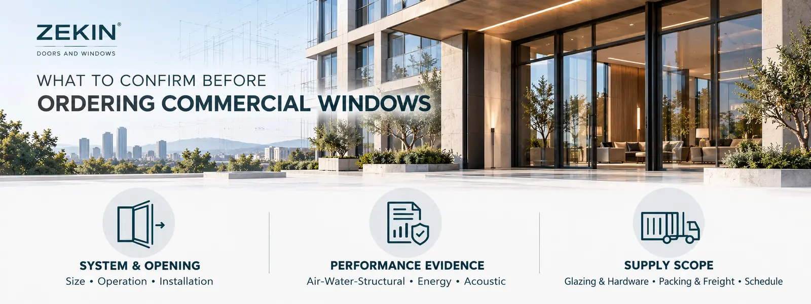 Key checks before ordering commercial windows for offices and hotels