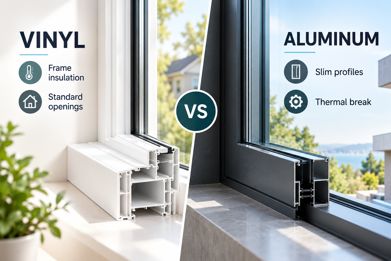 Vinyl vs thermally broken aluminum window frames
