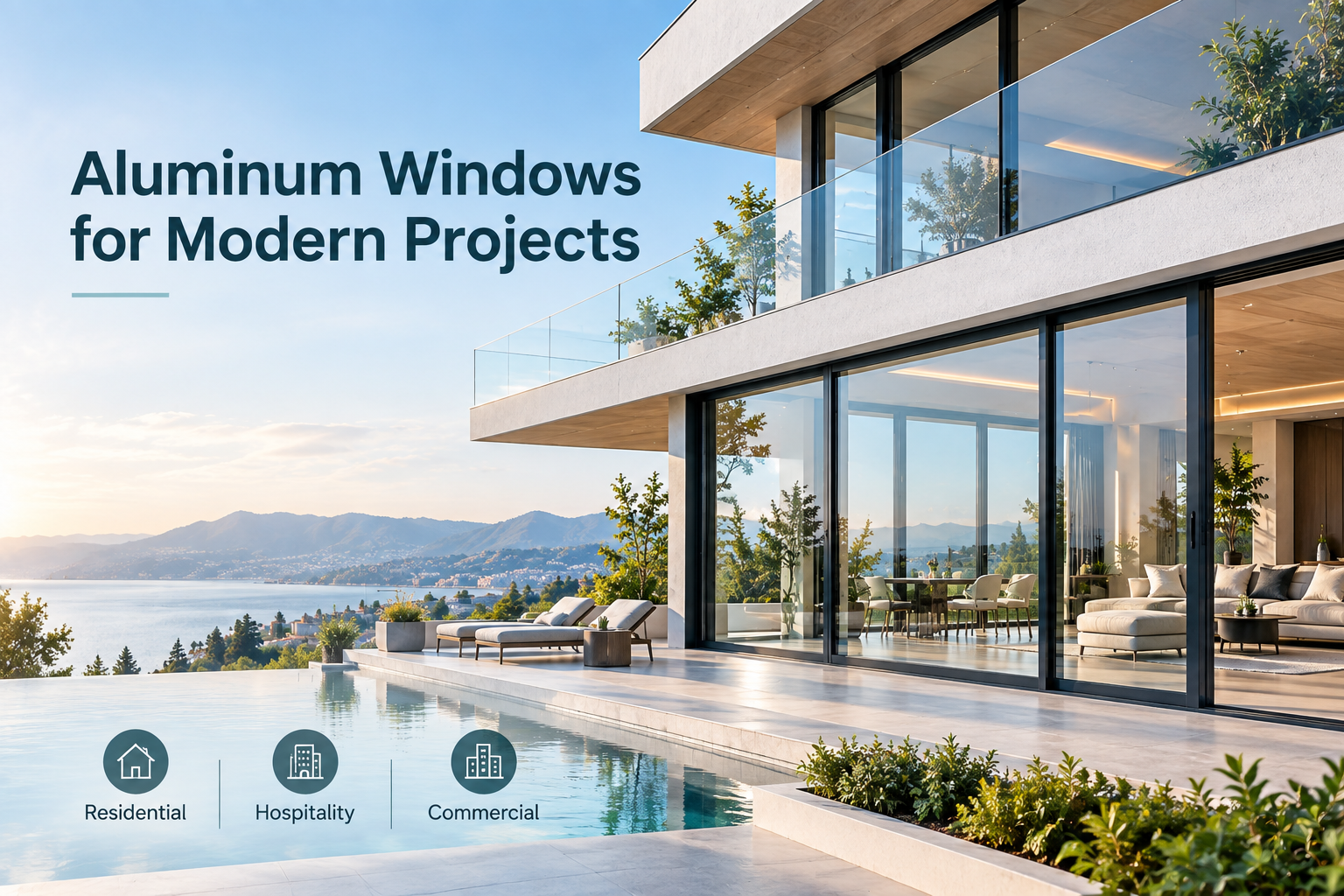 Aluminum windows for modern residential and commercial projects