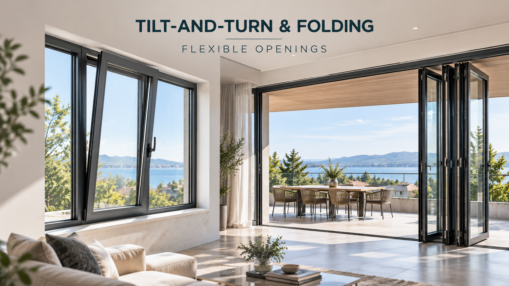 ZEKIN tilt-and-turn and folding windows for flexible openings