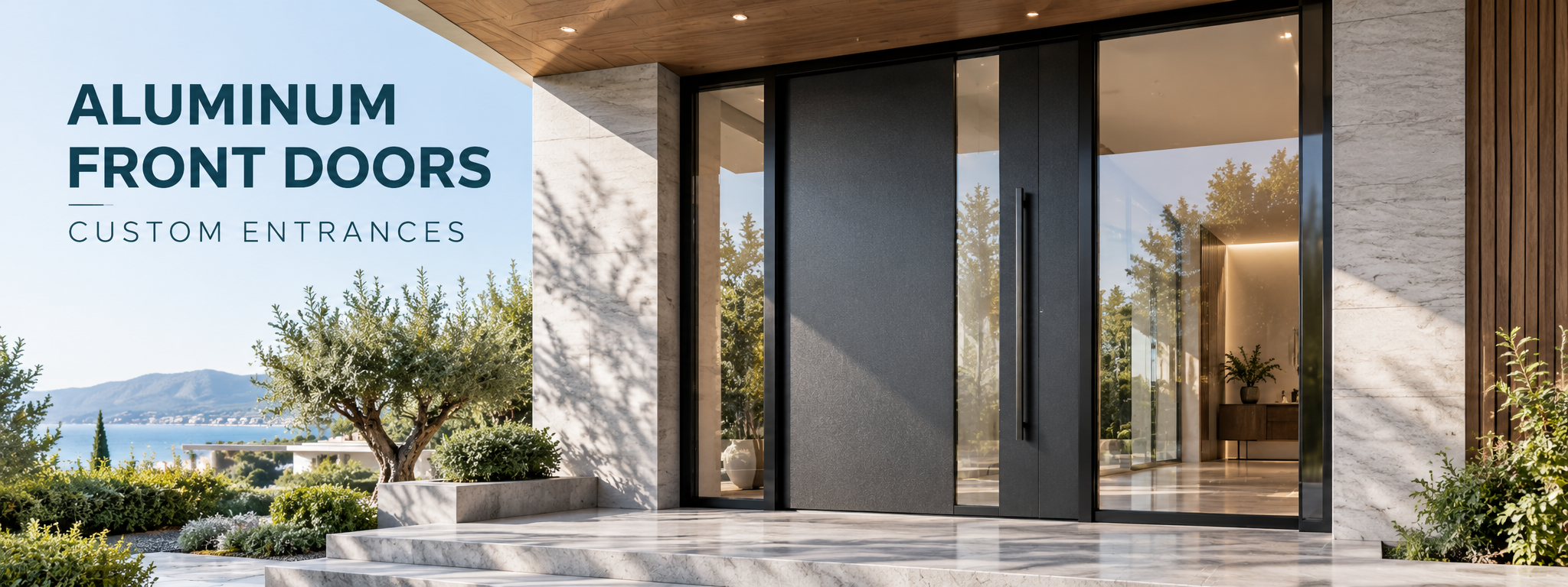ZEKIN aluminum front door for a modern custom entrance