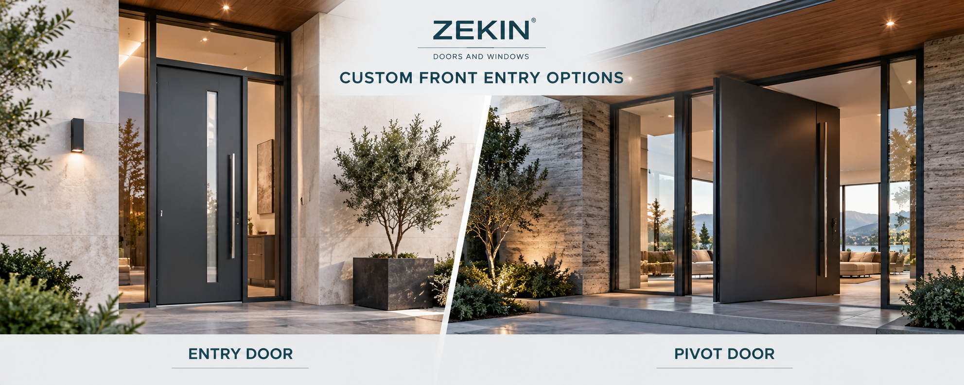 ZEKIN entry door and pivot door options for custom projects